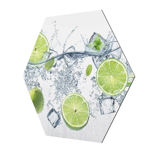 Alu-Dibond hexagon - Refreshing Lime