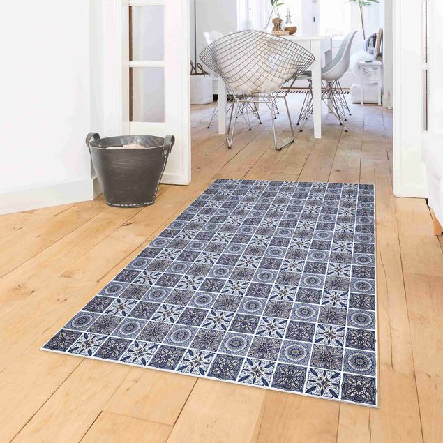 Outdoor rugs Oriental Mandala Pattern Mix With Blue And Gold