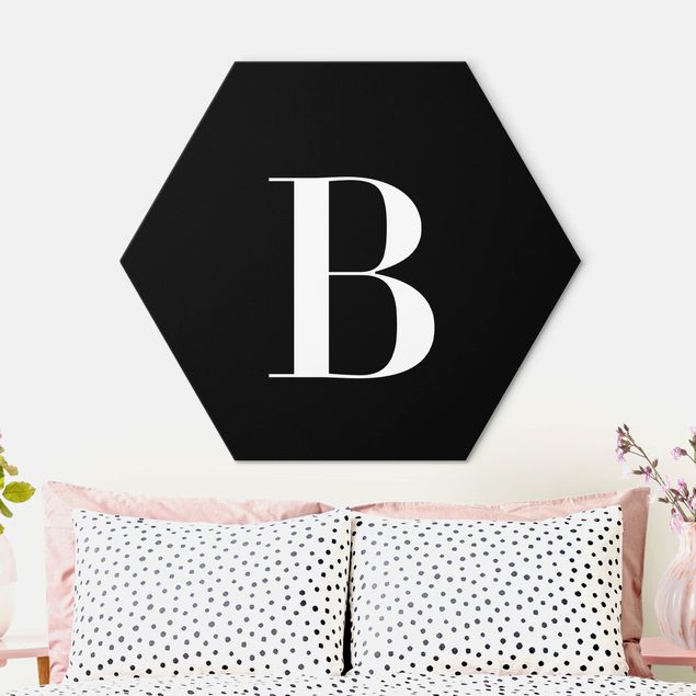 Alu-Dibond hexagon - Letter Serif Black B