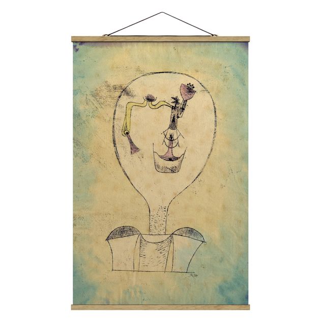 Fabric print with poster hangers - Paul Klee - The Bud of the Smile