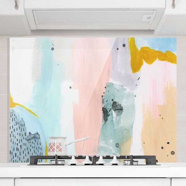 Glass splashback kitchen abstract Blurred Dawn III