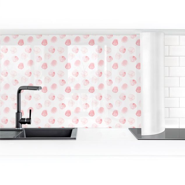 Kitchen wall cladding - Watercolour Dots Rosa