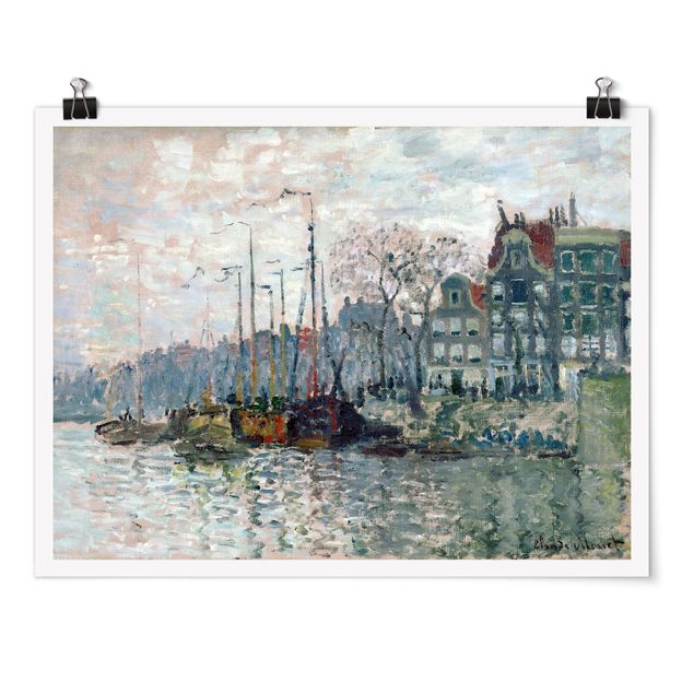 Poster - Claude Monet - View Of The Prins Hendrikkade And The Kromme Waal In Amsterdam