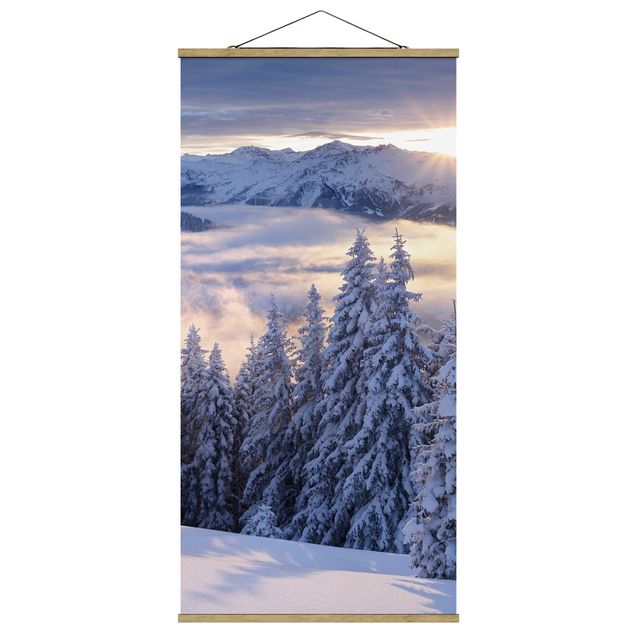 Fabric print with poster hangers - View Of The Hohe Tauern From Kreuzkogel Austria