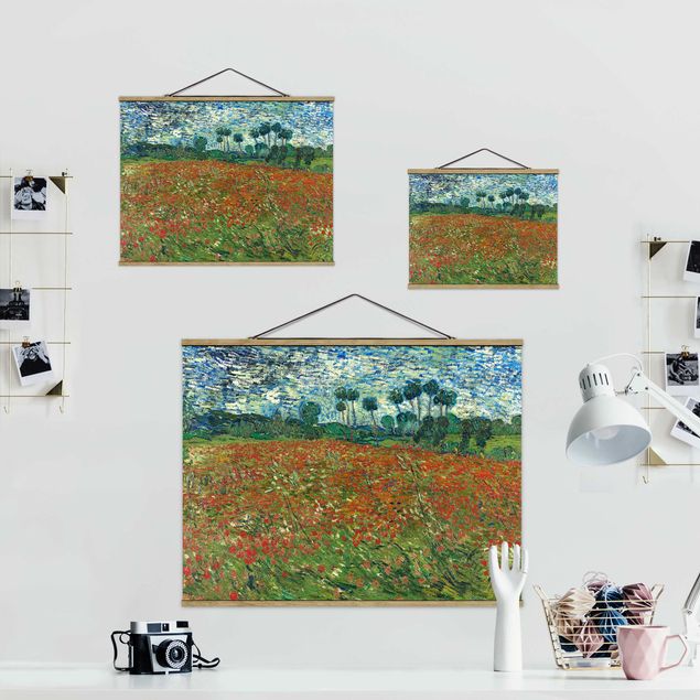 Fabric print with poster hangers - Vincent Van Gogh - Poppy Field