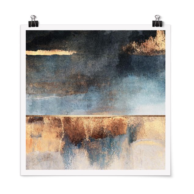 Poster - Abstract Lakeshore In Gold