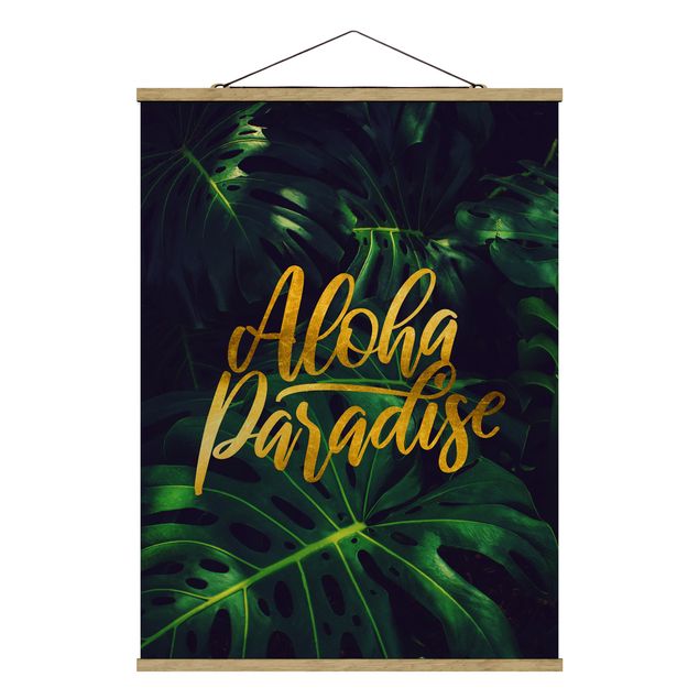 Fabric print with poster hangers - Jungle - Aloha Paradise