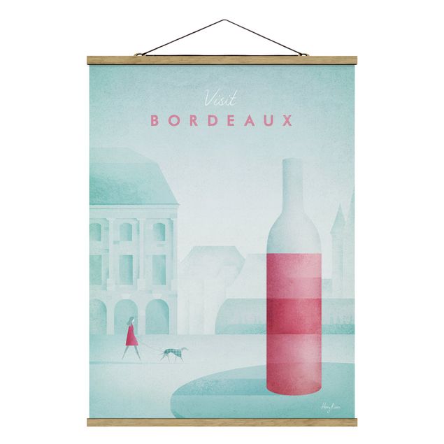 Fabric print with poster hangers - Travel Poster - Bordeaux
