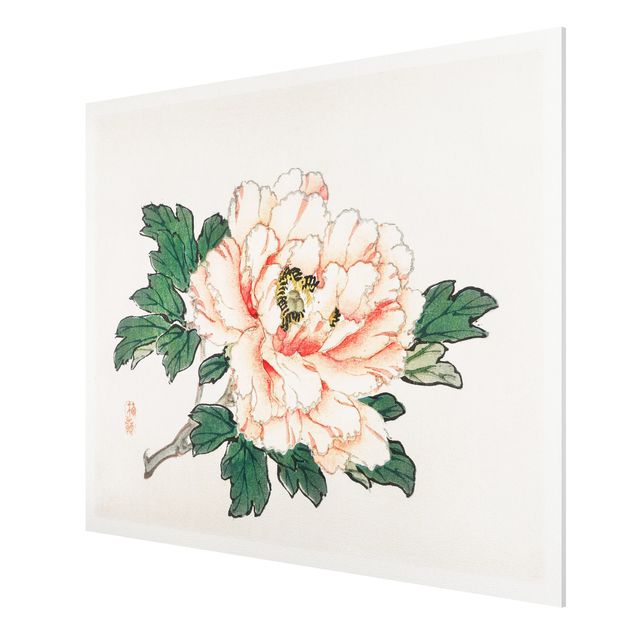 Print on forex - Asian Vintage Drawing Pink Chrysanthemum
