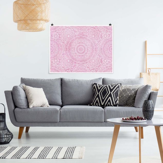 Poster - Pattern Mandala Light Pink