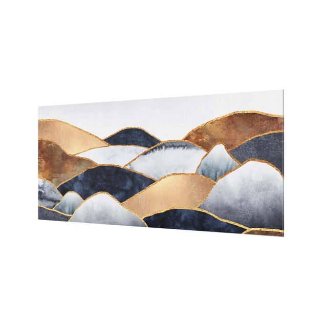 Glass splashbacks Golden Mountains Watercolour