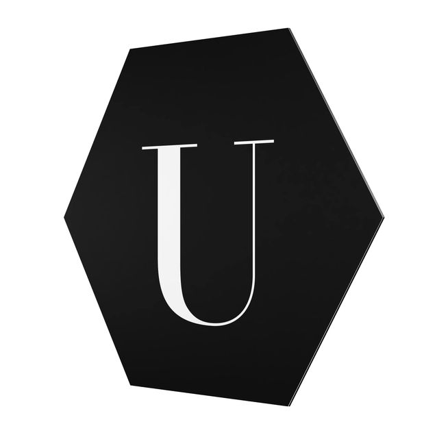 Alu-Dibond hexagon - Letter Serif Black U