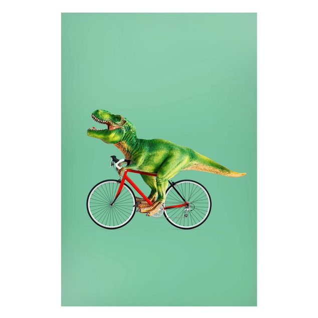 Magnetic memo board - Dinosaur With Bicycle