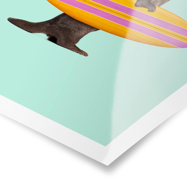 Poster animals - Otter With Surfboard