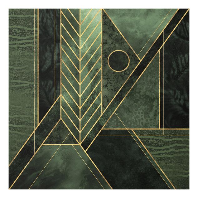 Print on forex - Geometric Shapes Emerald Gold
