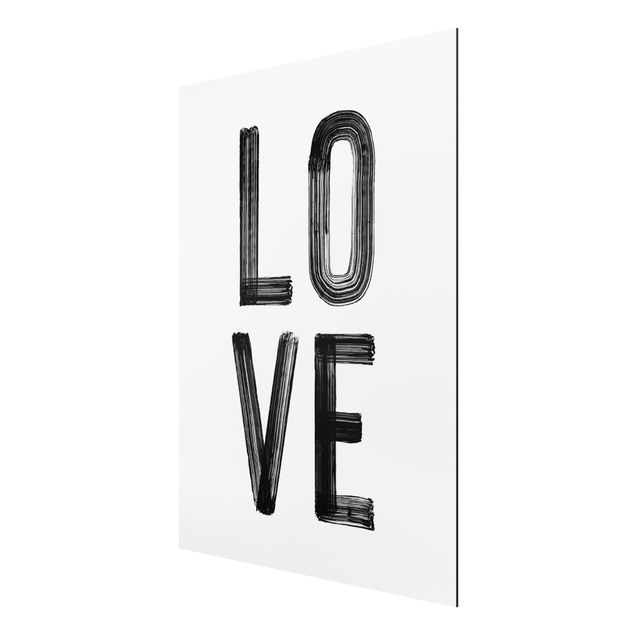 Print on aluminium - Love Typography in Black