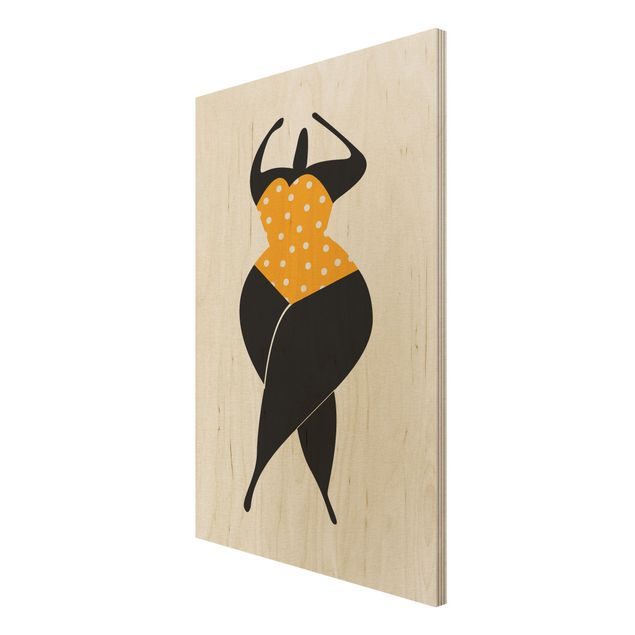 Print on wood - Miss Dance Yellow