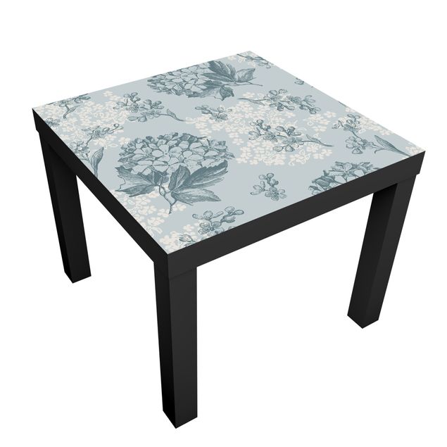 Adhesive film for furniture IKEA - Lack side table - Hydrangea Pattern In Blue