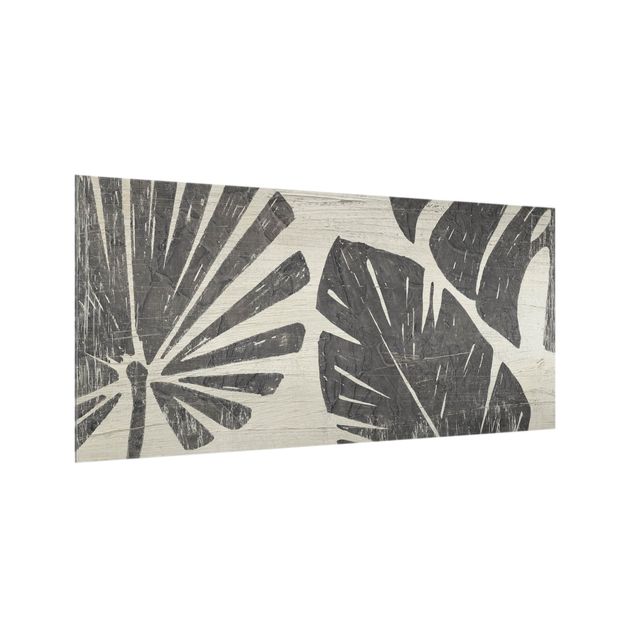 Splashback - Palm Leaves Light Grey Backdrop