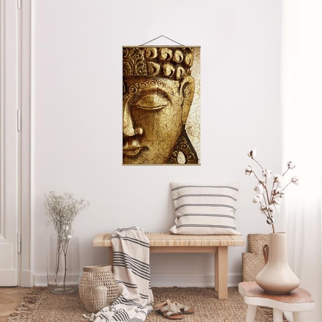 Fabric print with poster hangers - Vintage Buddha