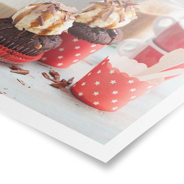 Poster - Vintage Cupcakes With Ice Cream