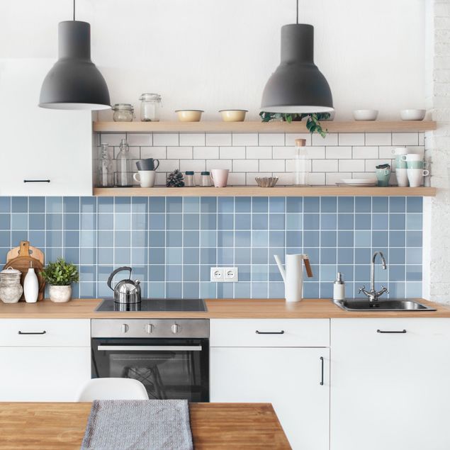 Kitchen splashback tiles Mosaic Tiles - Light Blue