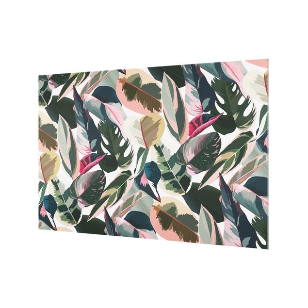 Splashback - Pink Tropical Pattern XXL - Landscape format 3:2