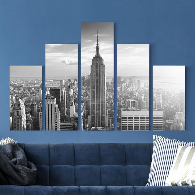 Print on canvas 5 parts - Manhattan Skyline