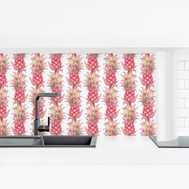 Kitchen wall cladding - Tropical Pineapple Stripes