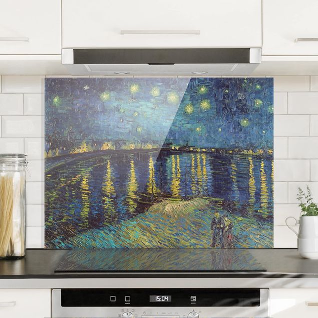 Glass splashback architecture and skylines Vincent Van Gogh - Starry Night Over The Rhone