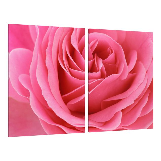 Print on canvas 2 parts - Lustful Pink Rose