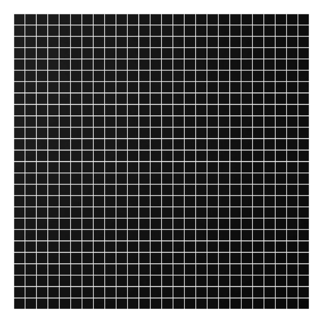 Glass Splashback - Mosaic Tiles Black Matt - Square 1:1