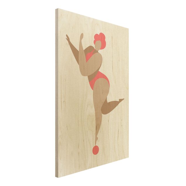 Print on wood - Miss Dance Pink
