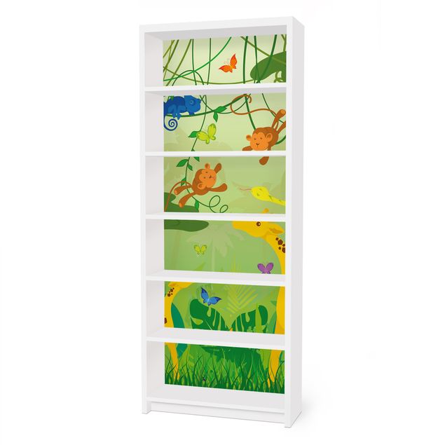Adhesive film for furniture IKEA - Billy bookcase - No.IS87 Jungle Game