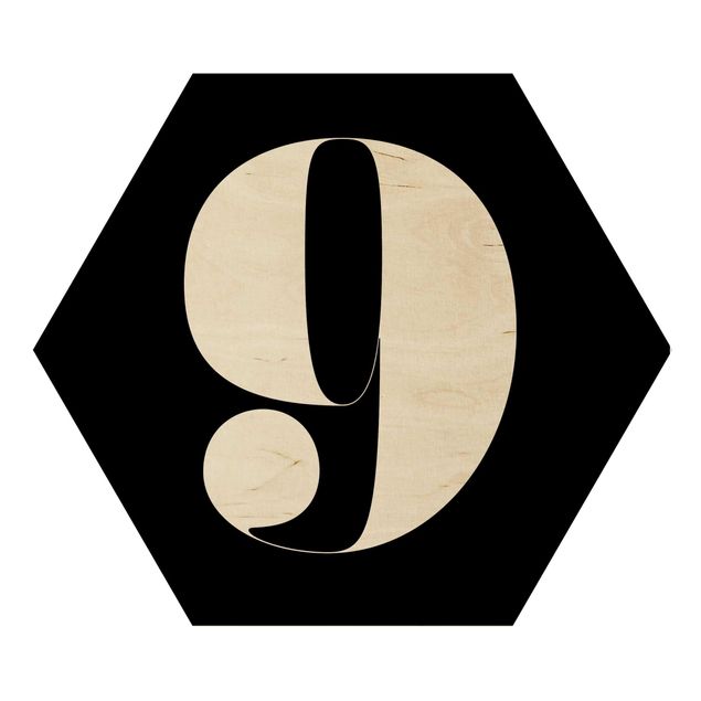 Wooden hexagon - Antiqua Number 9