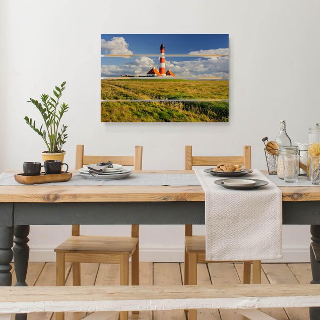 Print on wood - Lighthouse In Schleswig-Holstein