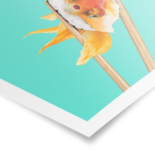 Poster animals - Sushi With Goldfish