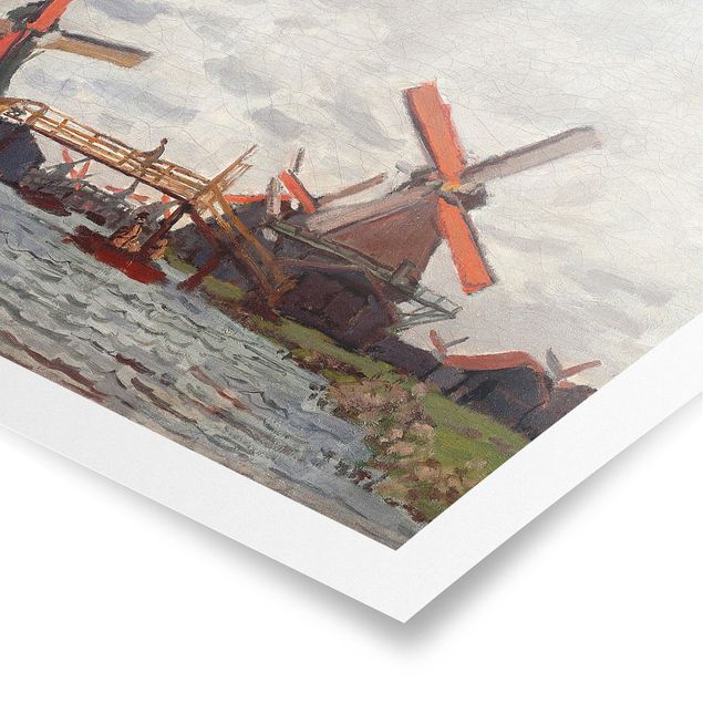 Poster - Claude Monet - Windmills in Westzijderveld near Zaandam