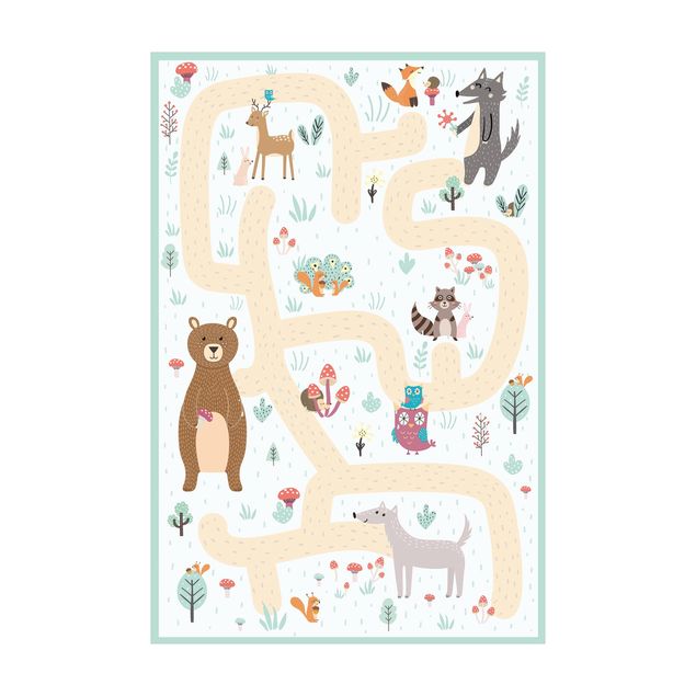 Forest rugs Playoom Mat Forest Animals - Friends On A Forest Path