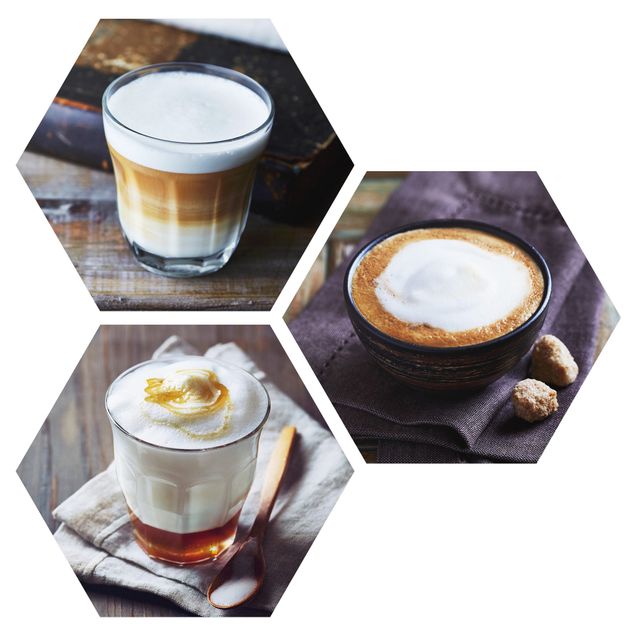 Alu-Dibond hexagon - Caffè Latte