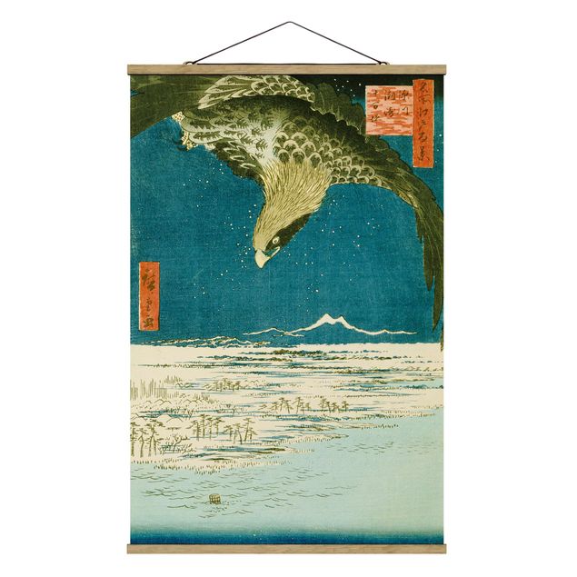 Fabric print with poster hangers - Utagawa Hiroshige - The Plain near Fukagawa Susaki