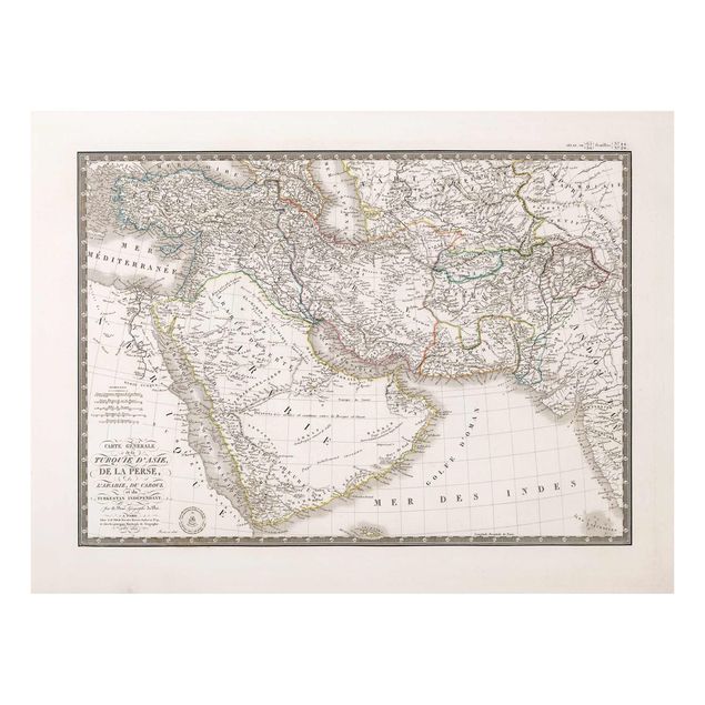 Splashback - Vintage Map In The Middle East - Landscape format 4:3