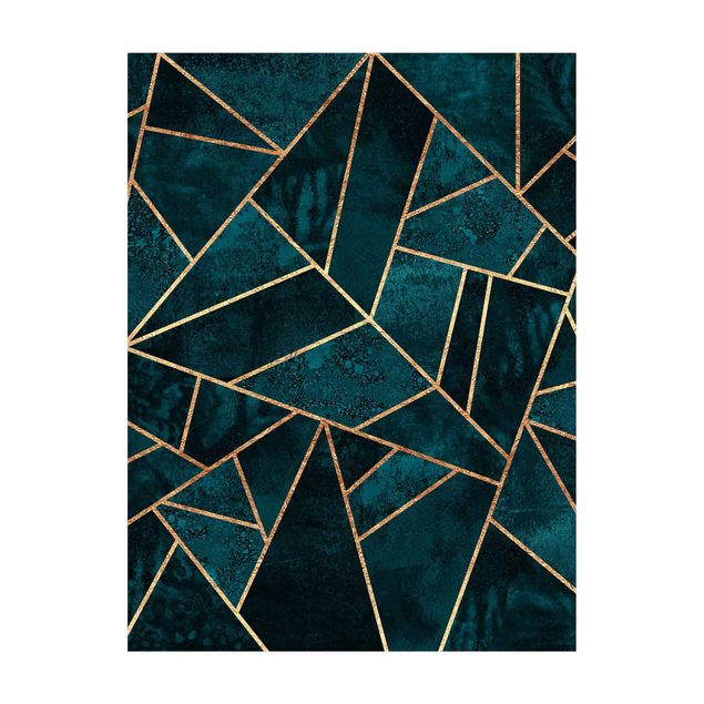 Turquoise rugs Dark Turquoise With Gold