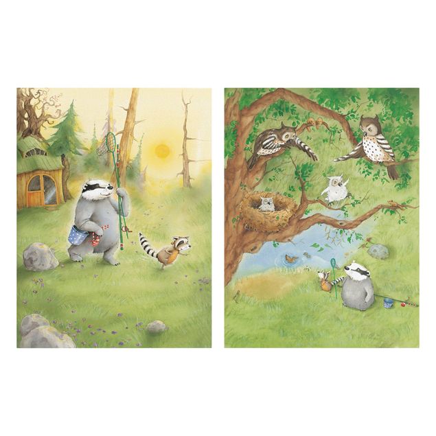 Print on canvas 2 parts - Vasily Raccoon - Vasily And Sibelius And The Owls