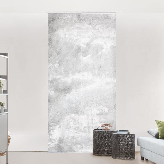 Sliding panel curtains set - Industrial Concrete Look