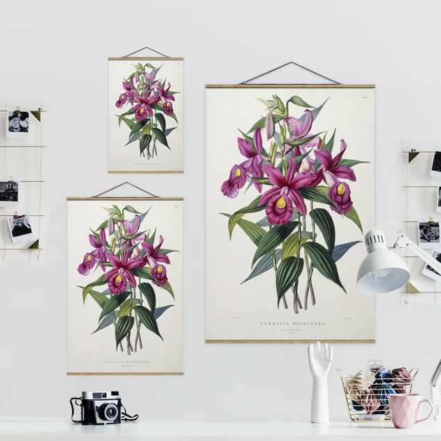 Fabric print with poster hangers - Maxim Gauci - Orchid I