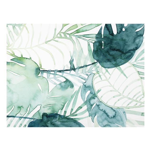 Glass Splashback - Palm Fronds In Water Color II - Landscape 3:4