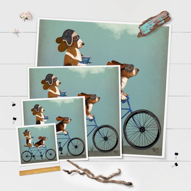 Poster - Cycling - Bassets Tandem