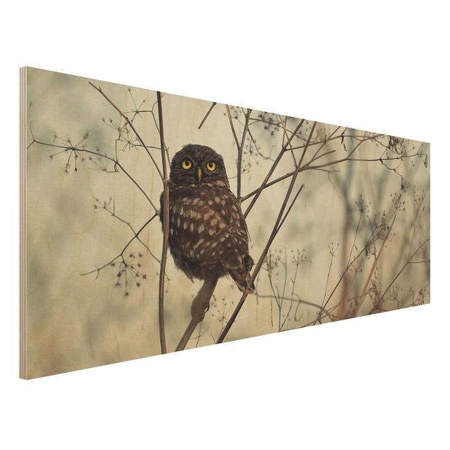 Wood print - Owl In The Winter