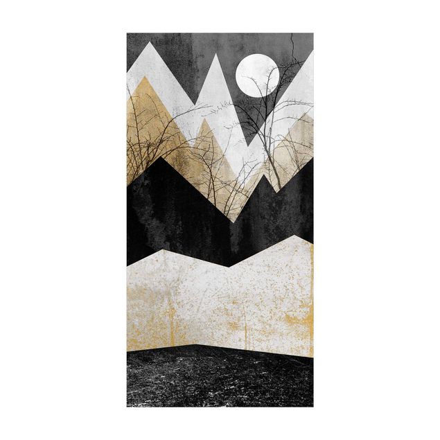 abstract area rug Golden Mountains Branches
